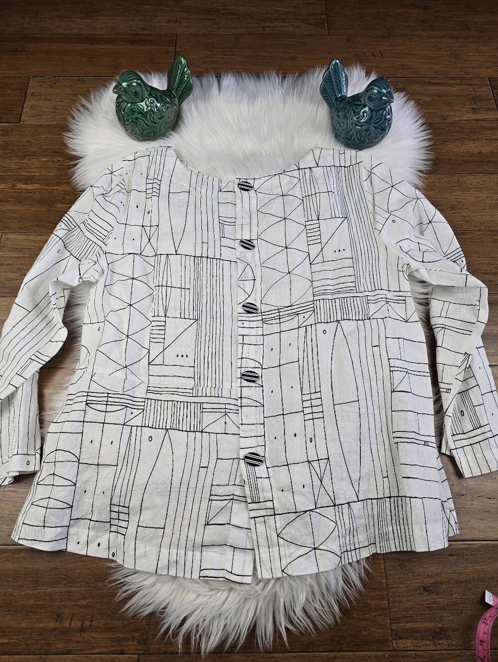 Habitat Geometrical Print Abstract Lagenlook Top Medium - Picture 7 of 10